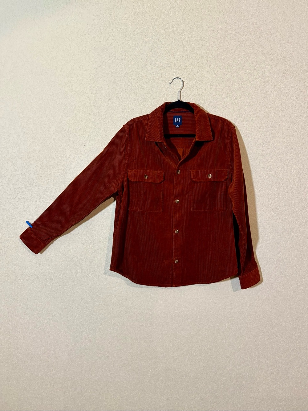GAP Corduroy Button-Up Shirt Jacket - Burnt Red